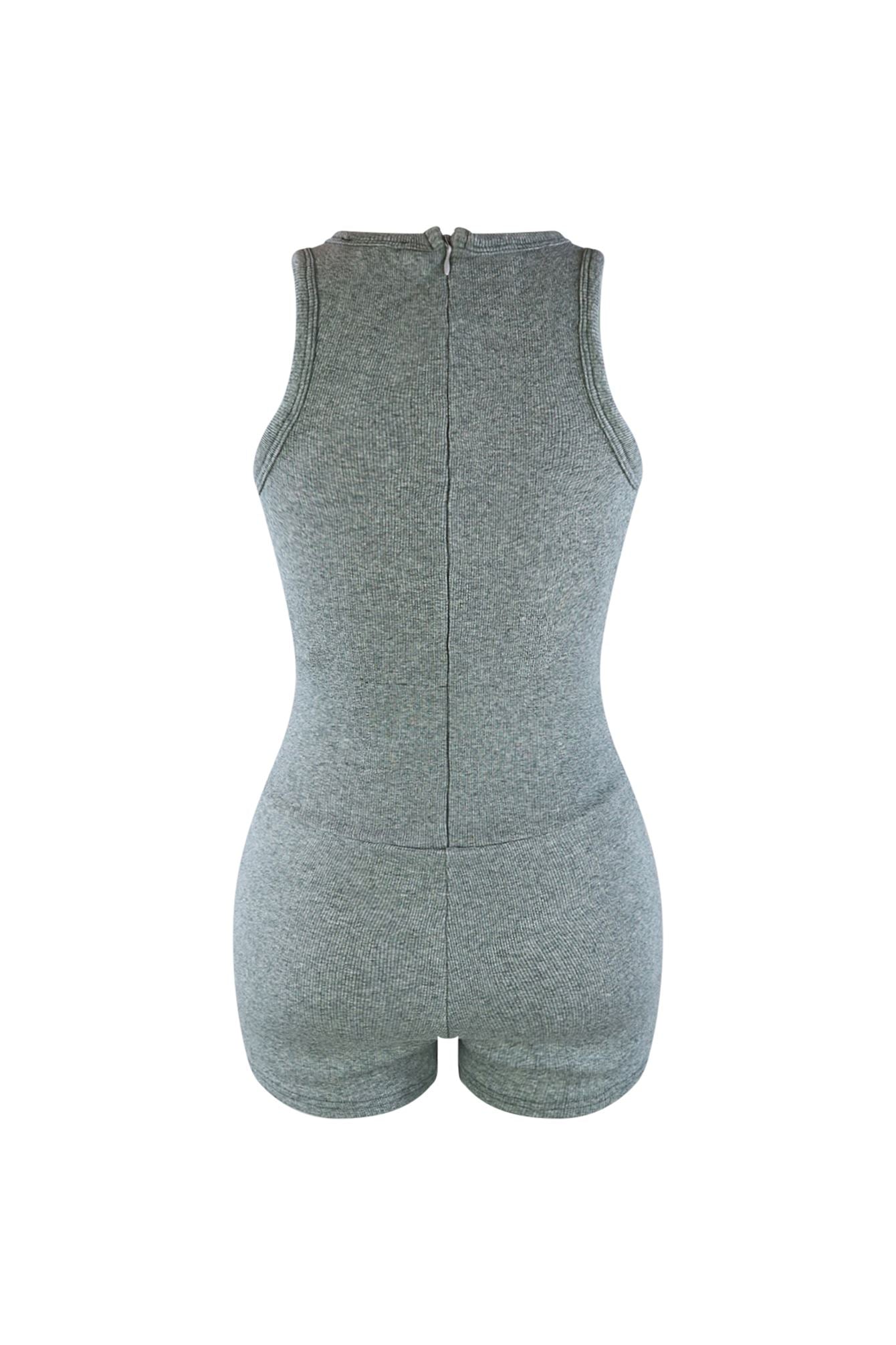 This Time Essential Ribbed Corset Romper