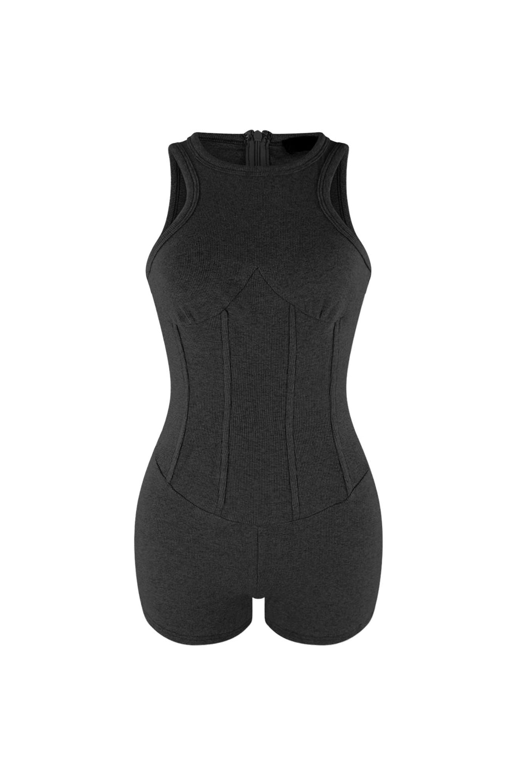 This Time Essential Ribbed Corset Romper