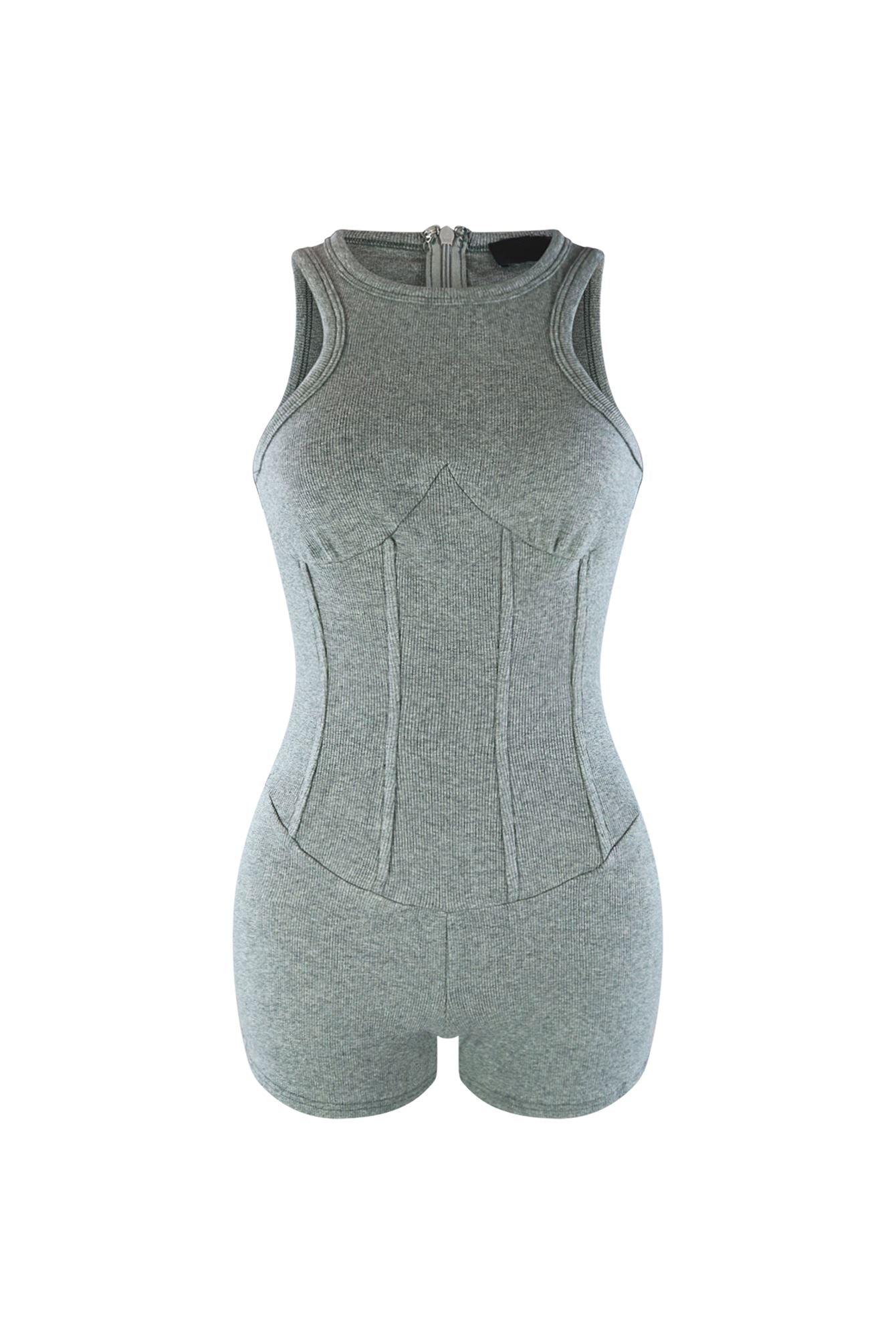 This Time Essential Ribbed Corset Romper