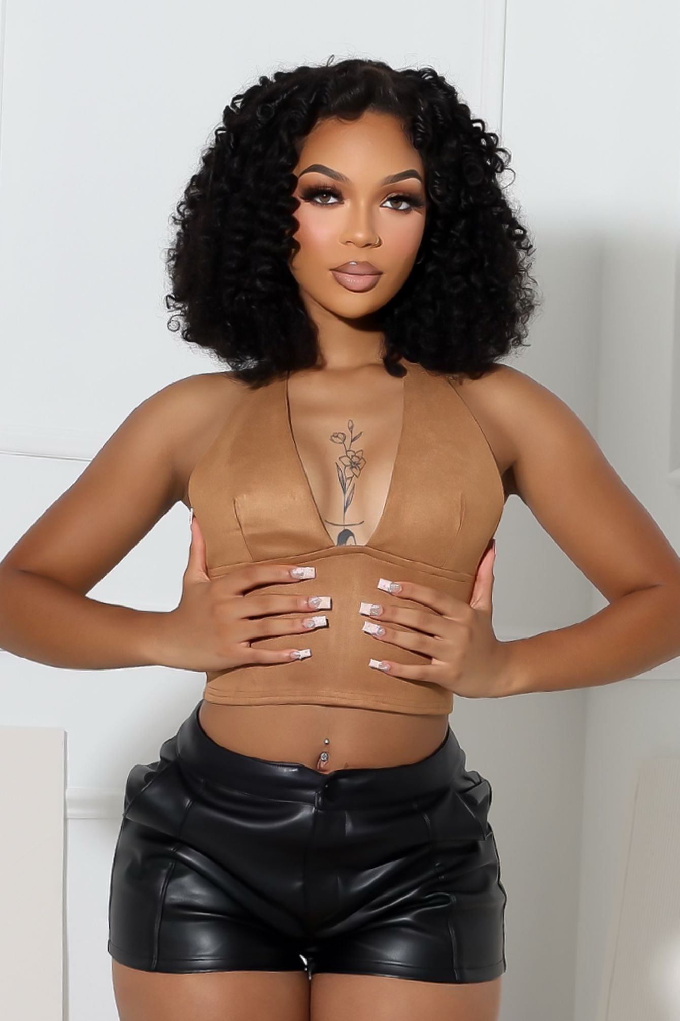 Dependable Suede Halter Top