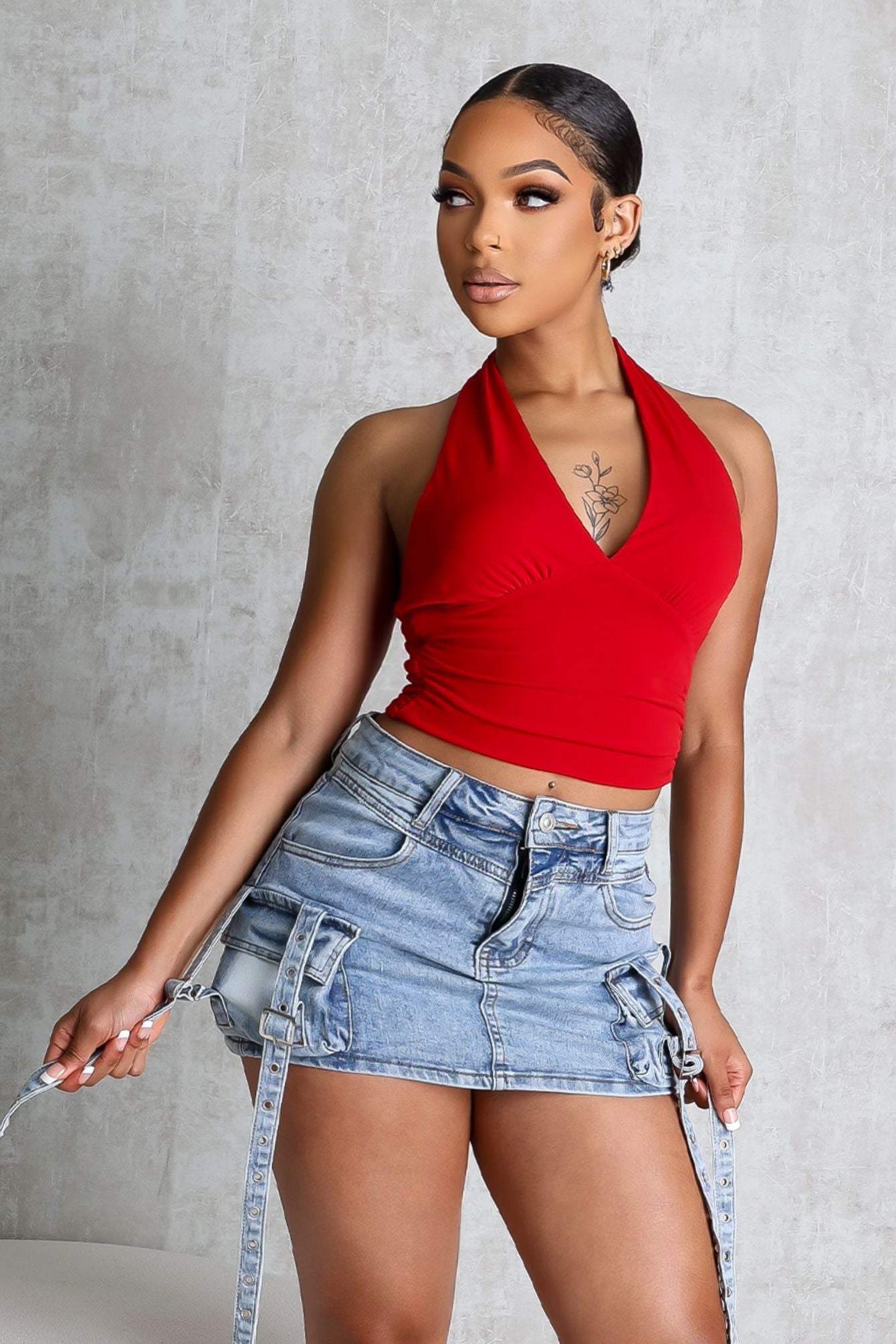 Simple Grace Halter Crop Top