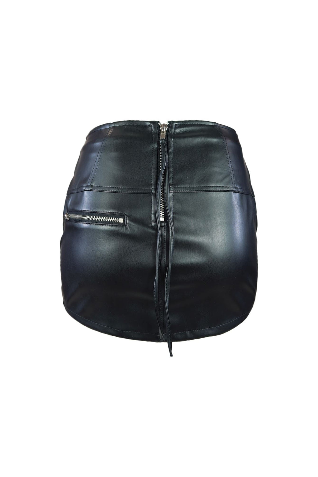 Heart Racer Mid Rise Faux Leather Mini Skirt