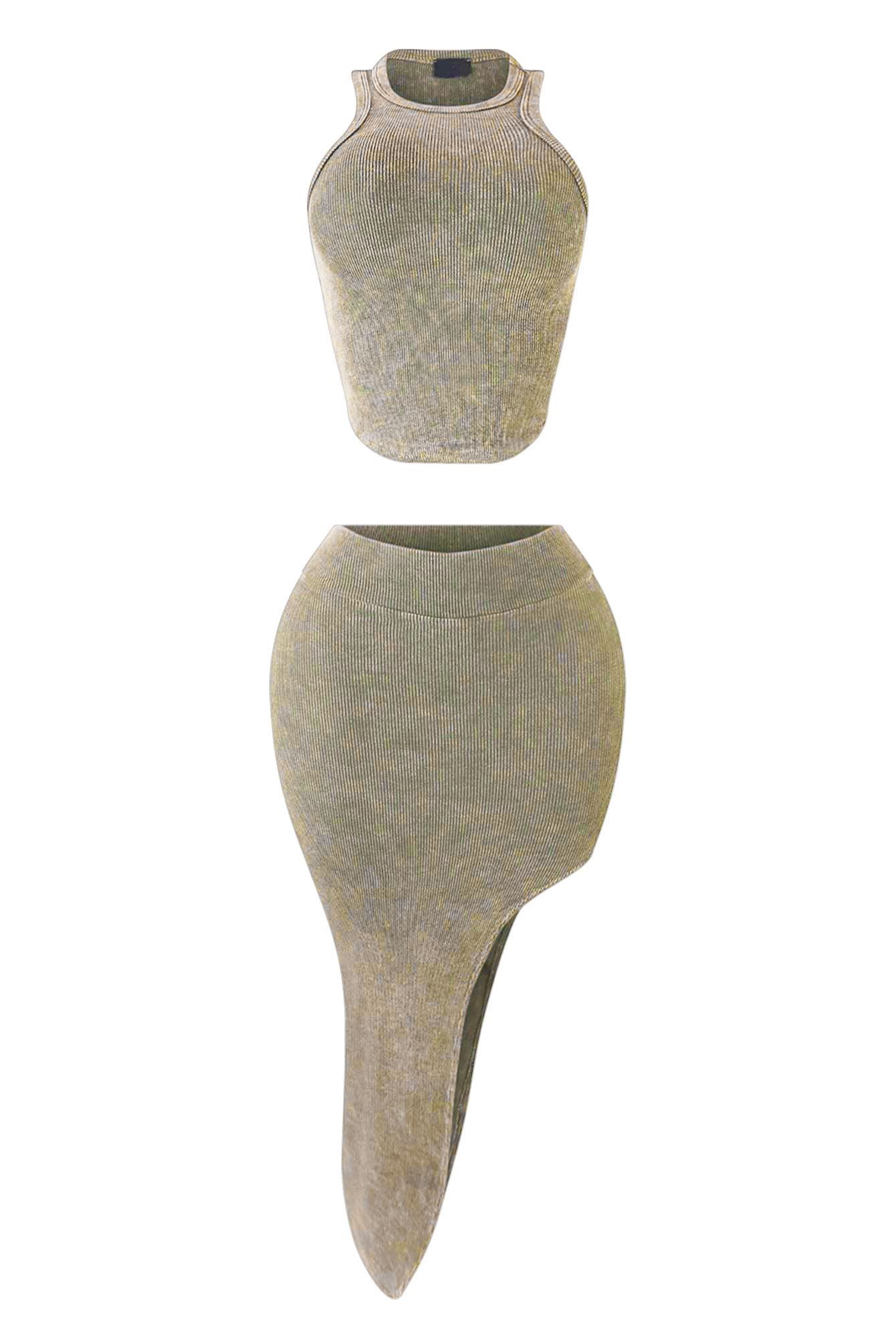 Still Your Best Mineral Washed Top& Skirt SET