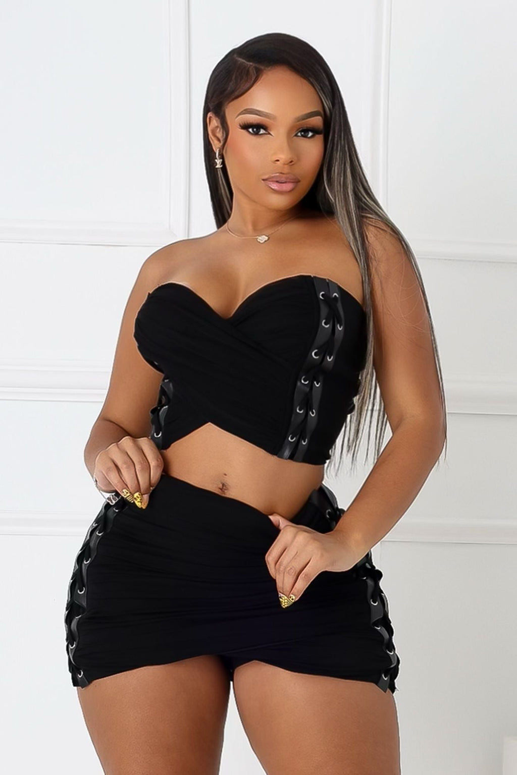 Vice Mesh Lace Up Crop Top