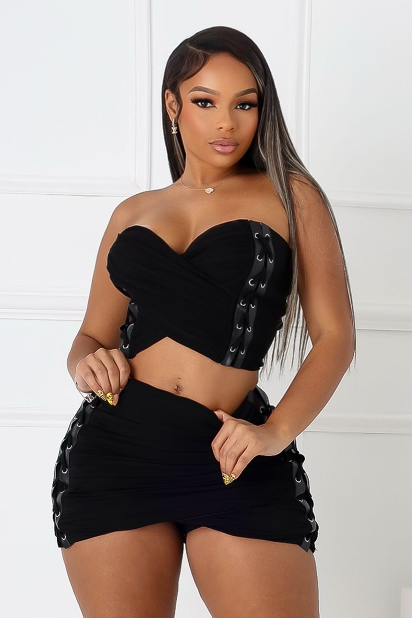 Vice Mesh Lace Up Crop Top